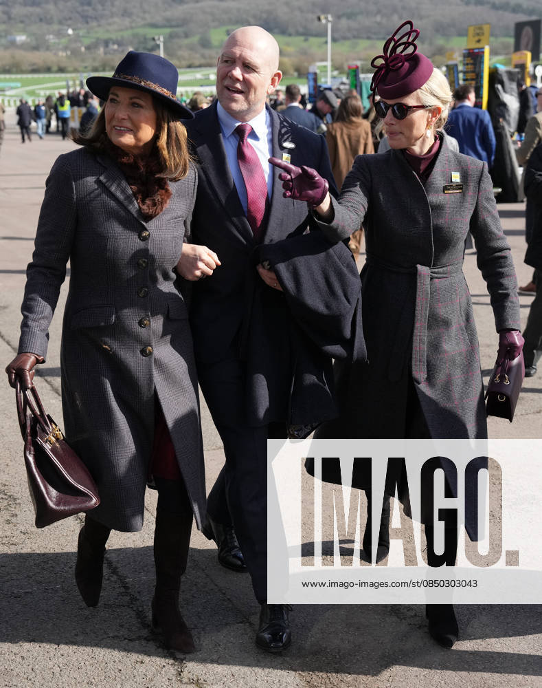 Ladies Day at Cheltenham Festival Carole Middleton, Mike Tindall and Zara Tindall attend Ladies Day at Cheltenham Festival, Cheltenham Racecourse, Cheltenham, Gloucestershire, UK, on the 11th March 2026 Picture by James Whatling Cheltenham Cheltenham Racecourse Gloucestershire United Kingdom WHA-0810