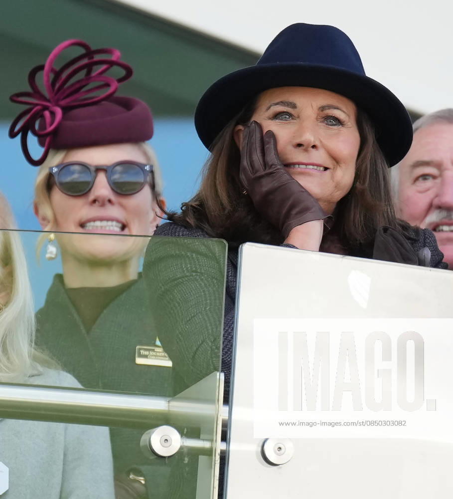 Ladies Day at Cheltenham Festival Zara Tindall and Carole Middleton attend Ladies Day at Cheltenham Festival, Cheltenham Racecourse, Cheltenham, Gloucestershire, UK, on the 11th March 2026 Picture by James Whatling Cheltenham Cheltenham Racecourse Gloucestershire United Kingdom WHA-0810