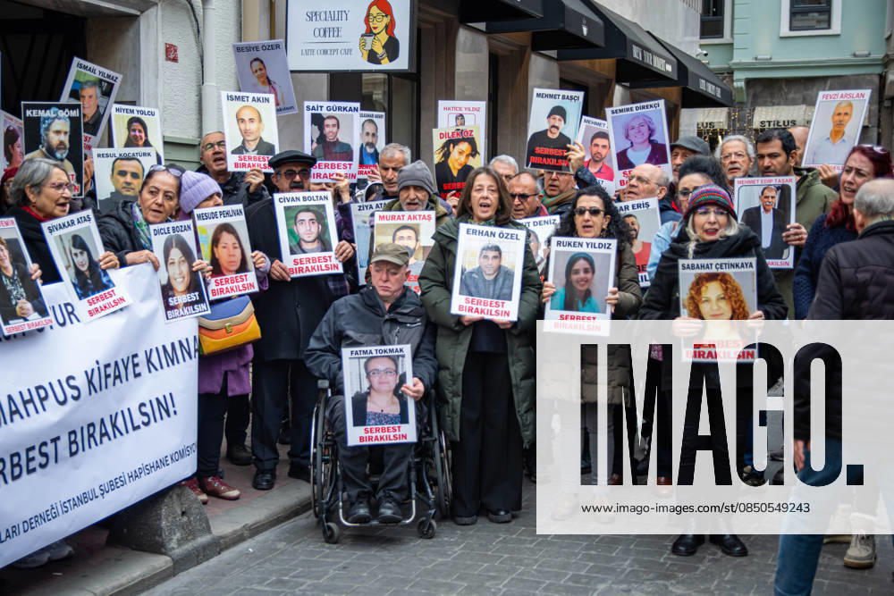 Members of the Human Rights Association (IHD) and relatives of victims of enforced disappearances hold the 729th Ã¢â‚¬oeF Sit-InÃ¢â‚¬Â? protest in front of the Human Rights Association building in Istanbul, Turkey. The weekly protest demands justice for people who were forcibly disappeared in custody and calls on authorities to reveal the fate and whereabouts of the missing. The gathering is part of a long-running series of protests organized by families of the disappeared and human rights defenders. Istanbul Turkey - ZUMAt171 20260314_zip_t171_028