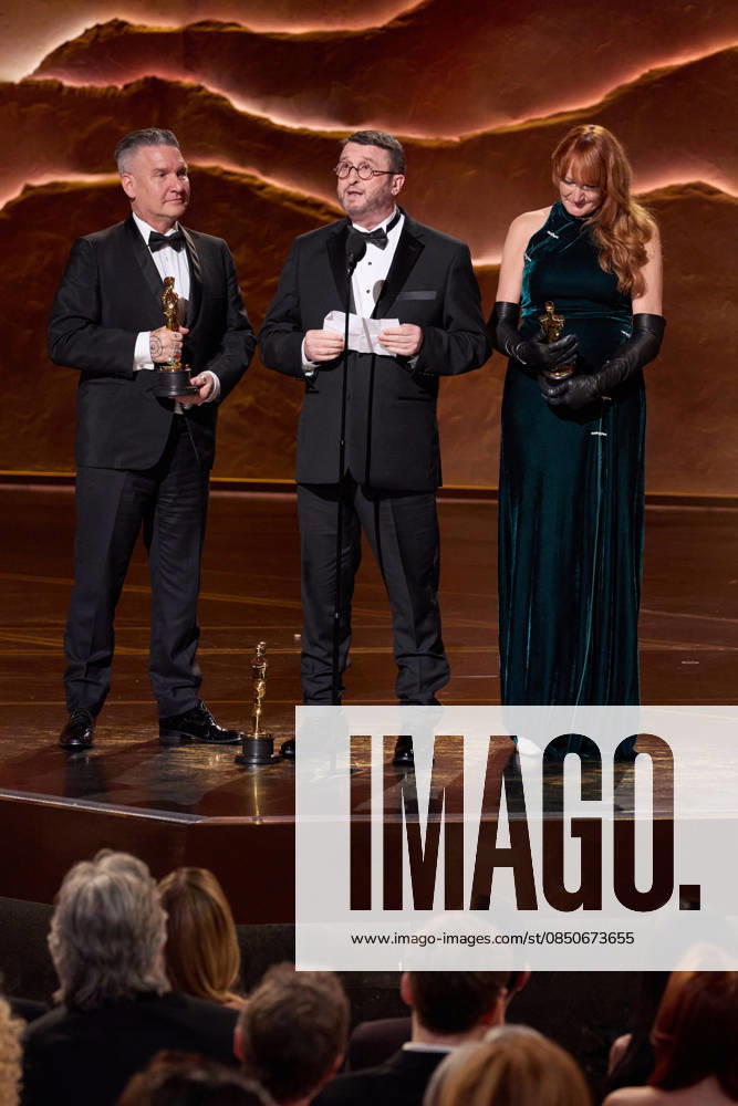 98th Oscars, Academy Awards Jordan Samuel, Mike Hill, and Cliona Furey accept the Oscar for Makeup and Hairstyling during the 98th Oscars at the Dolby Theatre at Ovation Hollywood on Sunday, March 15, 2026., Credit:Trae Patton The Academy Avalon United States of America, CA, Hollywood, Dolby Theater