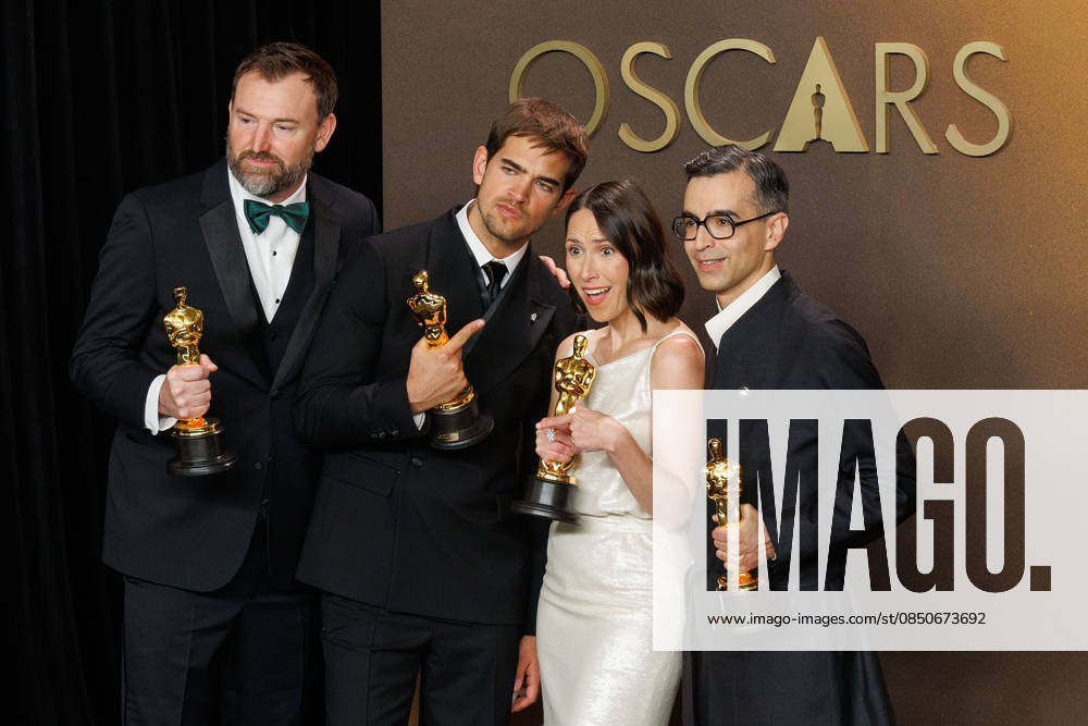 (L-R) Jack Piatt, Sam A. Davis, Natalie Musteata, and Alexandre Singh, winners of the Best Live Action Short Film Award for Ã¢â‚¬oeThe SingersÃ¢â‚¬Â and Ã¢â‚¬oeTwo People Exchanging SalivaÃ¢â‚¬Â, pose in the press room of the 98th Annual Academy Awards on Sunday March 15, 2026 at the Dolby Theater in Hollywood, California. PRENSA INTERNACIONAL Hollywood USA - ZUMAp124 20260315_zaa_p124_298