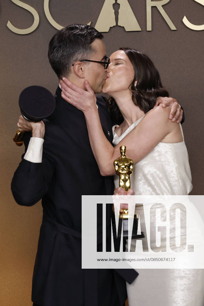 (L-R) Alexandre Singh and Natalie Musteata in the press room of the 98th Annual Academy Awards on Sunday March 15, 2026 at the Dolby Theater in Hollywood, California. BURT HARRIS BNS PI Hollywood USA - ZUMAp124 20260315_zaa_p124_283