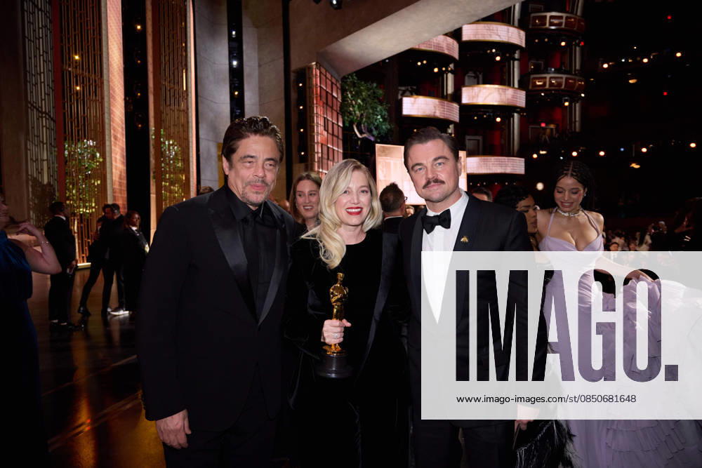 Benicio del Toro, Sarah Murphy, and Leonardo DiCaprio, accept the Oscar® for Best Picture during the 98th Oscars® at the Dolby® Theatre at Ovation Hollywood on Sunday, March 15, 2026. Los Angeles CA USA 350081312PLX