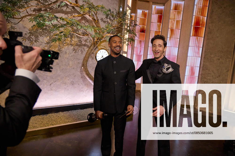 Michael B. Jordan and Adrien Brody backstage during the 98th OscarsÂ® at the DolbyÂ® Theatre at Ovation Hollywood on Sunday, March 15, 2026. Los Angeles CA USA 350081320PLX