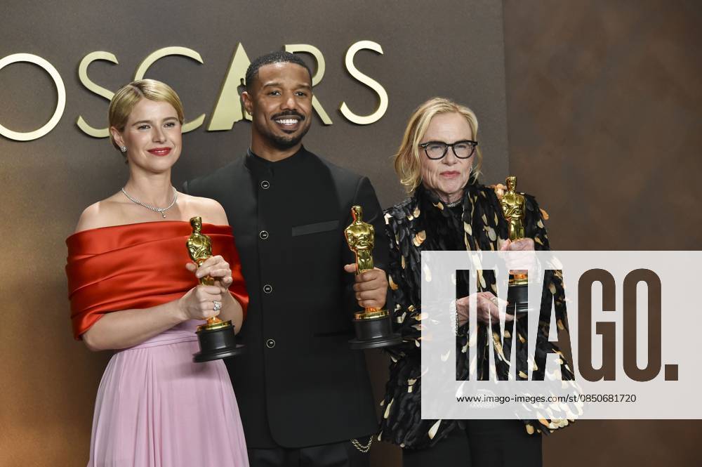 Jessie Buckley, Michael B. Jordan, Amy Madigan in the press room for The 98th Academy Awards - Press Room, Dolby Theatre at Ovation Hollywood, Los Angeles, CA, March 15, 2026. Photo By: Elizabeth Goodenough Everett Collection The 98th Academy Awards - Press Room PUBLICATIONXNOTxINxCANxCHNxFRAxITAxJPNxNORxPOLxRUSxESPxUKxUSA