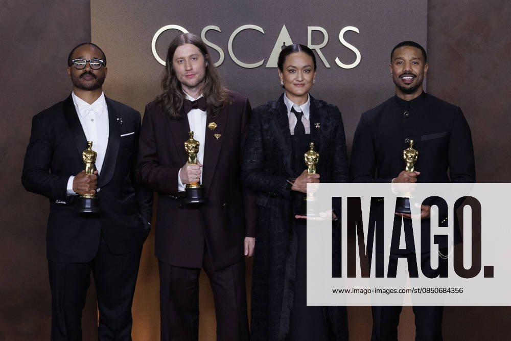 (L-R) Ryan Coogler, Ludwig Goransson, Autumn Durald Arkapaw and Michael B. Jordan in the press room of the 98th Annual Academy Awards on Sunday March 15, 2026 at the Dolby Theater in Hollywood, California. BURT HARRIS BNS PI Hollywood USA - ZUMAp124 20260315_zaa_p124_416