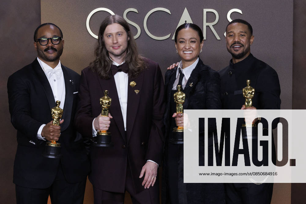 (L-R) Ryan Coogler, Ludwig Goransson, Autumn Durald Arkapaw and Michael B. Jordan in the press room of the 98th Annual Academy Awards on Sunday March 15, 2026 at the Dolby Theater in Hollywood, California. BURT HARRIS BNS PI Hollywood USA - ZUMAp124 20260315_zaa_p124_418