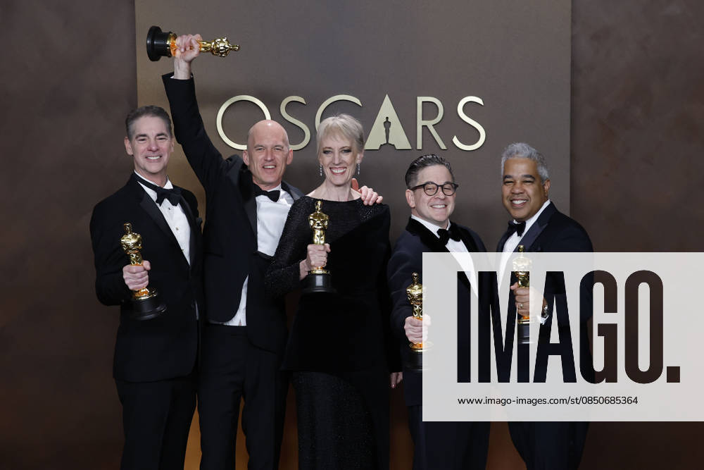 (L-R) Al Nelson, Gareth John, Gwendolyn Yates Whittle, Gary Rizzo and Juan Peralta in the press room of the 98th Annual Academy Awards on Sunday March 15, 2026 at the Dolby Theater in Hollywood, California. BURT HARRIS BNS PI Hollywood USA - ZUMAp124 20260315_zaa_p124_442