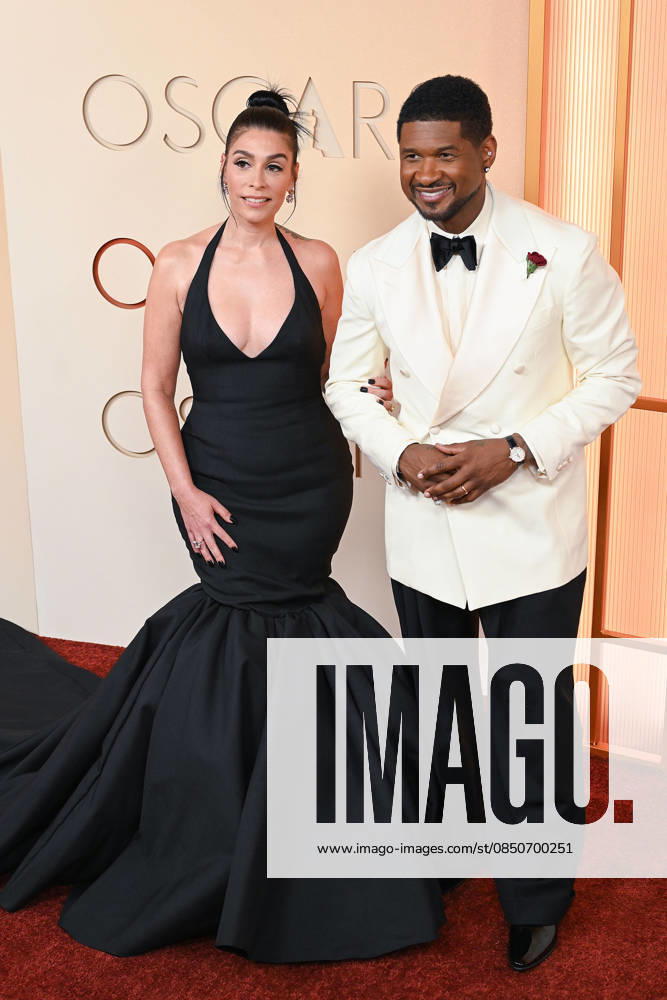 Usher and Jennifer Goicoechea at the red carpet of the 98th Annual Academy Awards on Sunday March 15, 2026 at the Dolby Theater in Hollywood, California. EFREN LANDOS BNS PI Hollywood USA - ZUMAp124 20260315_zaa_p124_481