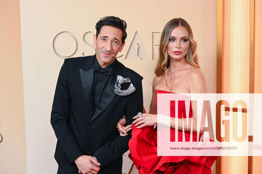 Adrien Brody and Georgina Chapman at the red carpet of the 98th Annual Academy Awards on Sunday March 15, 2026 at the Dolby Theater in Hollywood, California. EFREN LANDOS BNS PI Hollywood USA - ZUMAp124 20260315_zaa_p124_486