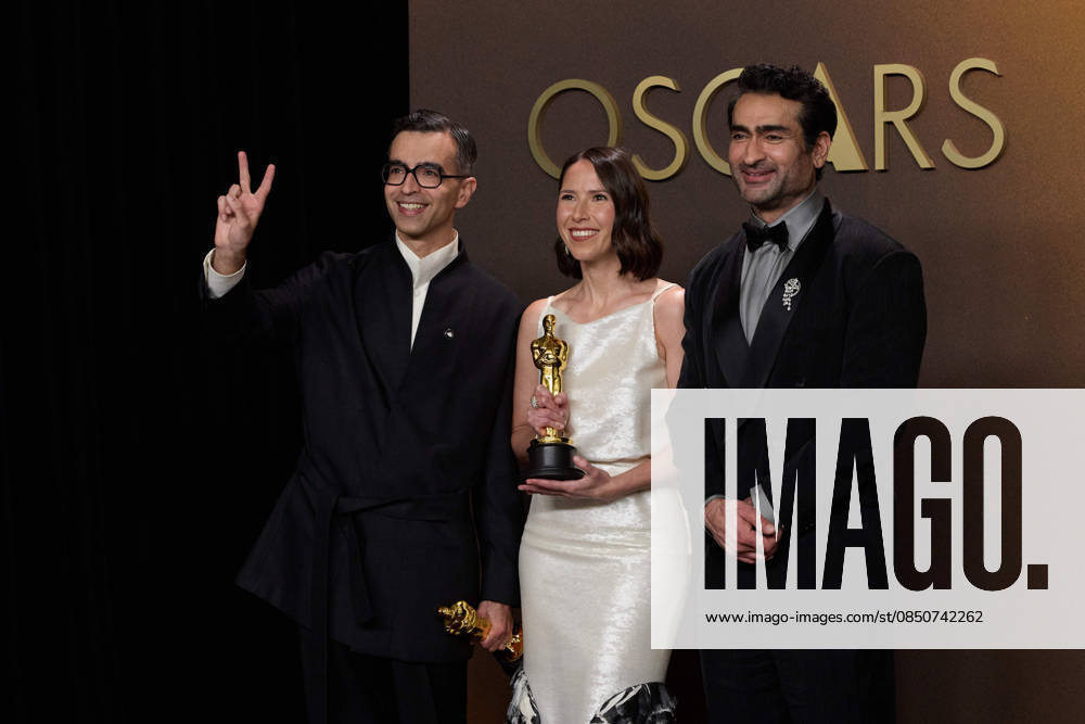 Alexandre Singh, Natalie Musteata and Kumail Nanjiani pose backstage during the live 98th OscarsÂ® at the Dolby Theatre at Ovation Hollywood in Los Angeles, CA, on Sunday, March 15, 2026. Los Angeles CA USA 350081376PLX
