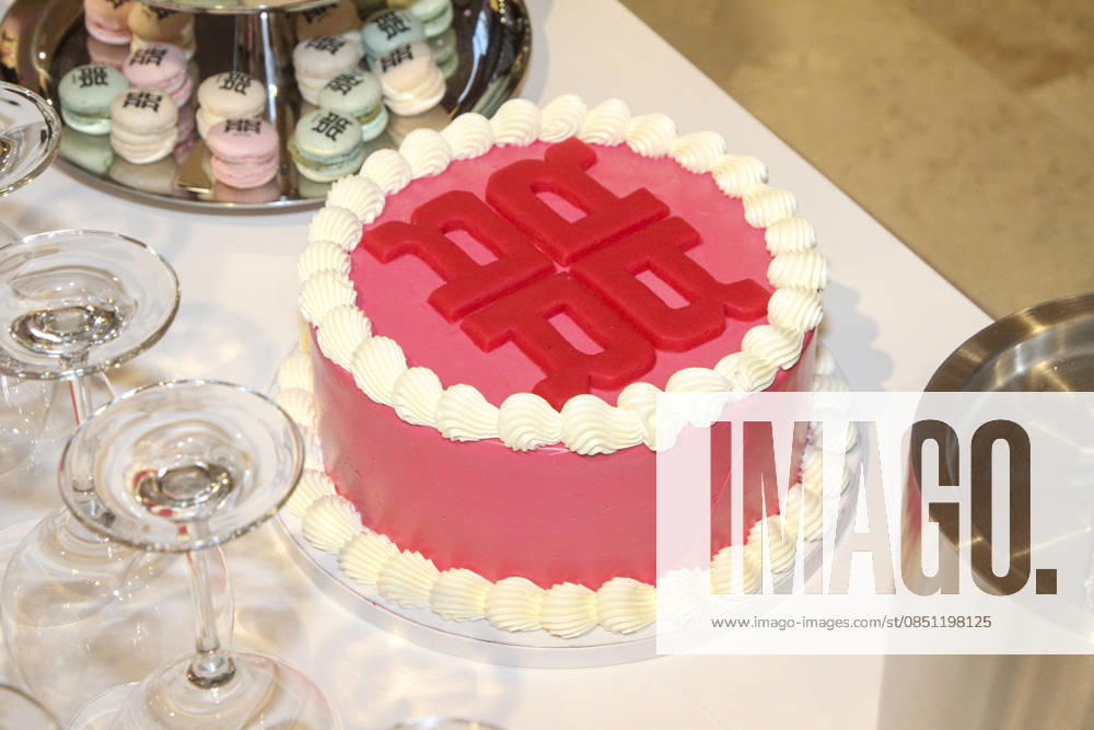 Abb red and white cake with logo at the Riani Store Opening on Thursday 19 03 2026 in Hamburg Hamburg Germany
