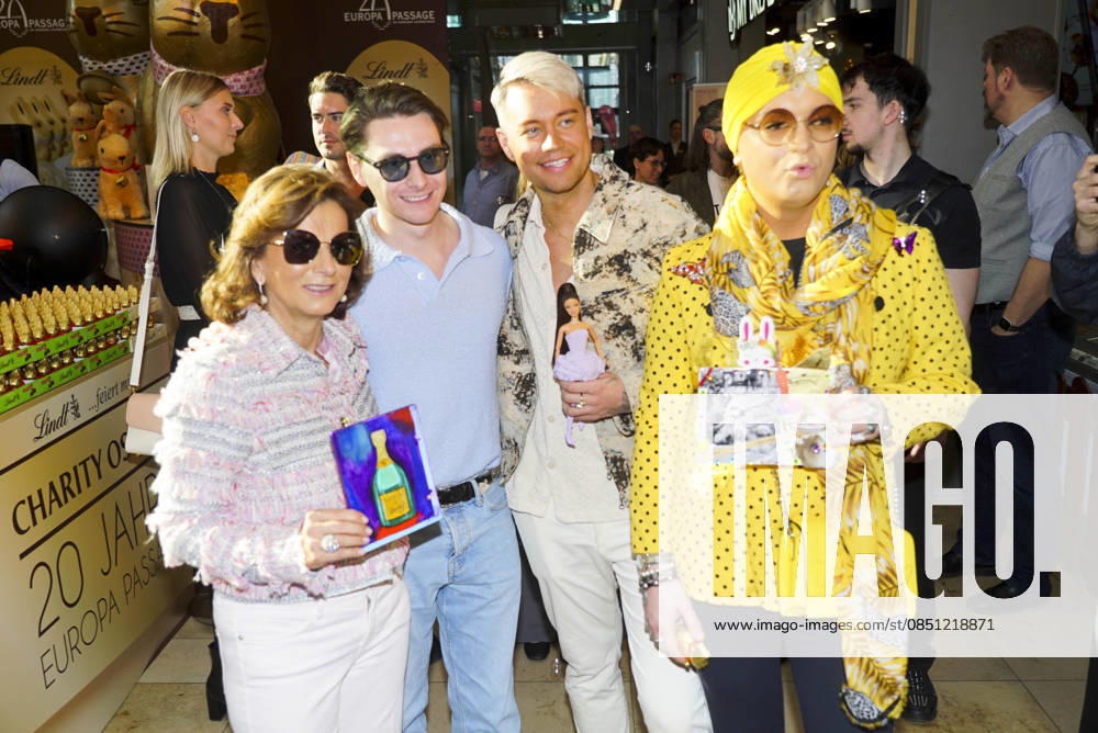 Cntv Claudia Obert, Max Suhr, Julian F M Stoeckel , Marcell Damaschke as guests at the Lind Goldhasen Easter Charity and celebration 20 years Europa Passage Thursday 19 03 2026 in Hamburg Hamburg Germany