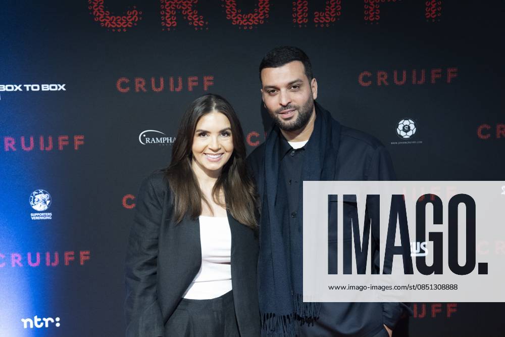 AMSTERDAM - Rossana Kluivert and Soufian Asafiati prior to the world premiere of the four-part documentary Cruijff in the Johan Cruijff ArenA. JEROEN JUMELET ANP netherlands out - belgium out