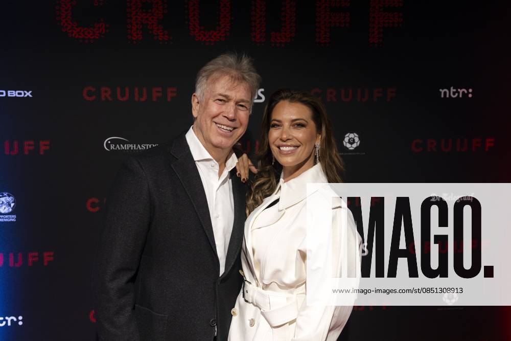 AMSTERDAM - Marcel Boekhoorn and Rebecca Cabau van Kasbergen prior to the world premiere of the four-part documentary Cruijff in the Johan Cruijff ArenA. JEROEN JUMELET ANP netherlands out - belgium out