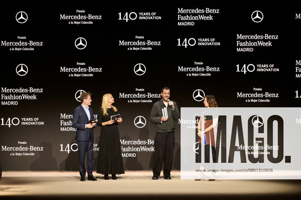 Mercedes Benz Mans Award Ceremony, has won the first Mercedes Benz Fashion Week Award for the best collection of the 83rd edition of the catwalk The new Mercedes Benz Award for the Best Collection was presented by Reiner Hoeps together with Valeria Mazza, on March 21, 2026, in Madrid Spain FASHION SHOW MBFWM IFEMA Organization 21 03 2026 Madrid Madrid Madrid Spain