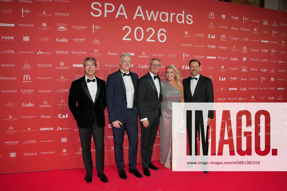 Spa Award 2026 Frank Vogel, Lars Eric Mann, Tobias Wald, Astrid Bleeker and Michael Dorn on the red carpet at the Spa Awards Gala at the Kurhaus Baden Baden on 21 03 2026 Baden Baden Baden Kurhaus Baden Württemberg