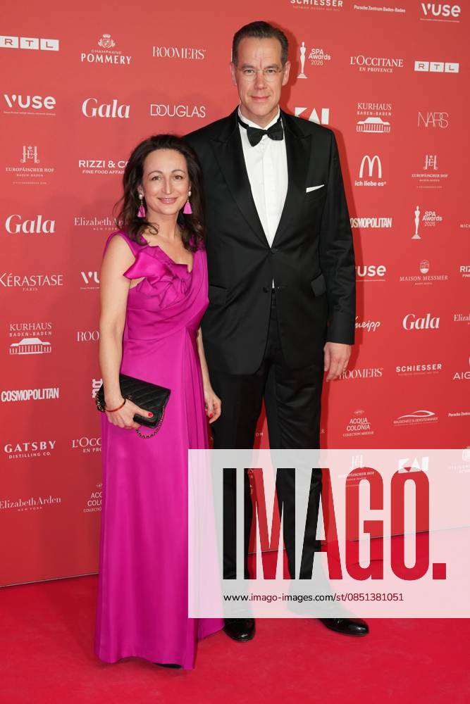 Spa Award 2026 Matthias Vickermann with companion on the red carpet at the Spa Awards Gala at the Kurhaus Baden Baden on 21 03 2026 Baden Baden Baden Kurhaus Baden Württemberg