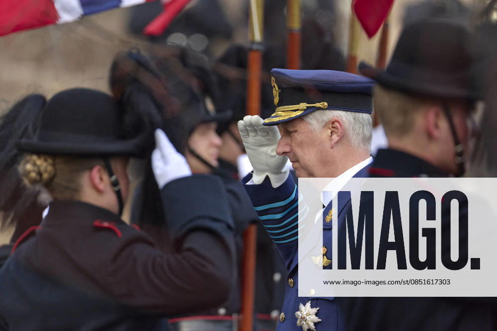State Visit Of The King And Queen Of Belgium To Norway - Day 1 Official visit of the king Philippe and the queen Mathilde in Norway, arrival of TTMM and welcome King Harald, Queen Sonja and HRH Crown Princess Mette-Marit in the castle of Oslo. The Princess was inside the castle for the ceremony of gift of presents, on March, 2026, in Oslo, Norway. Photo by Olivier Polet ABACAPRESS.COM Oslo Norway