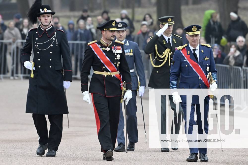 State Visit of King Philippe and Queen Mathilde to Norway (Day 1) OSLO, NORWAY - MARCH 24 : State Visit of King Philippe and Queen Mathilde to Norway (Day 1) : Official welcoming ceremony at the Royal Palace and welcome by HRH Crown Prince Haakon on March 24, 2026 in Oslo, Norway, 24 03 2026 Oslo Norway