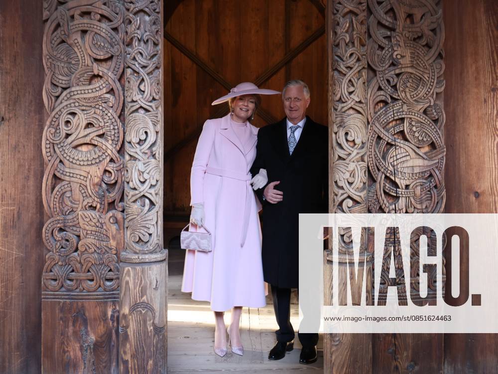 Queen Mathilde and King Philippe - Filip of Belgium visit the traditional Gol Stave Church at the Norsk Folkemuseum in Oslo, on the first day of the official state visit of the Belgian royal couple to Norway, on Tuesday 24 March 2026. Belgian monarchs are on an official state visit to Norway from 24 to 26 March 2026. BENOITxDOPPAGNE 168771973