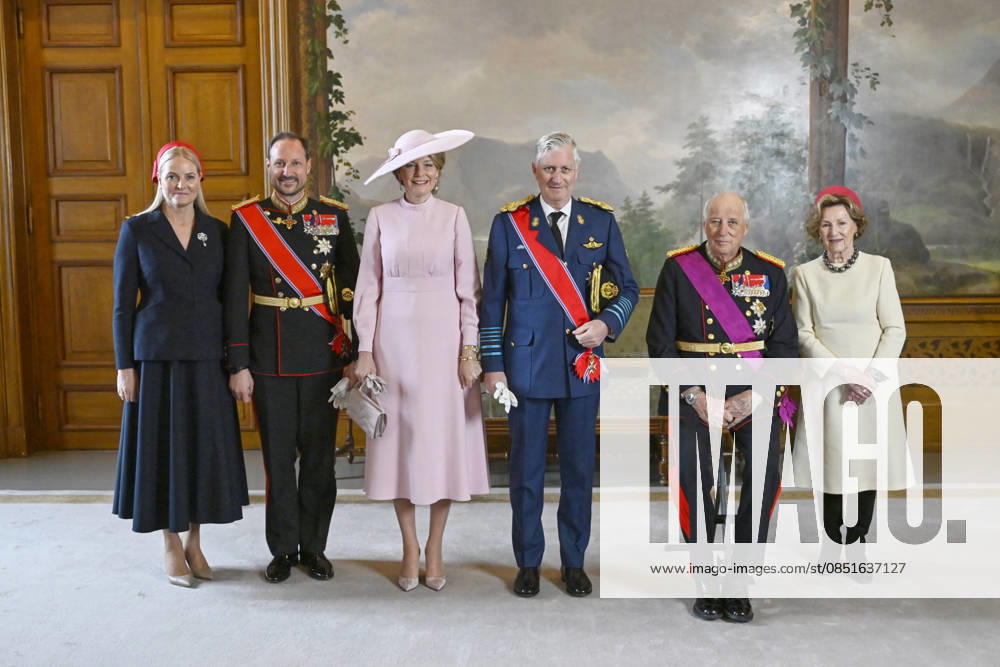 Belgian Royal Couple Visits Norway Official visit of the king Philippe and the queen Mathilde in Norway, arrival of TTMM and welcome King Harald, Queen Sonja and HRH Crown Princess Mette-Marit in the castle of Oslo. The Princess was inside the castle for the ceremony of gift of presents. , on March 24, 2026. Photo by Olivier Polet ABACAPRESS.COM Oslo Norway