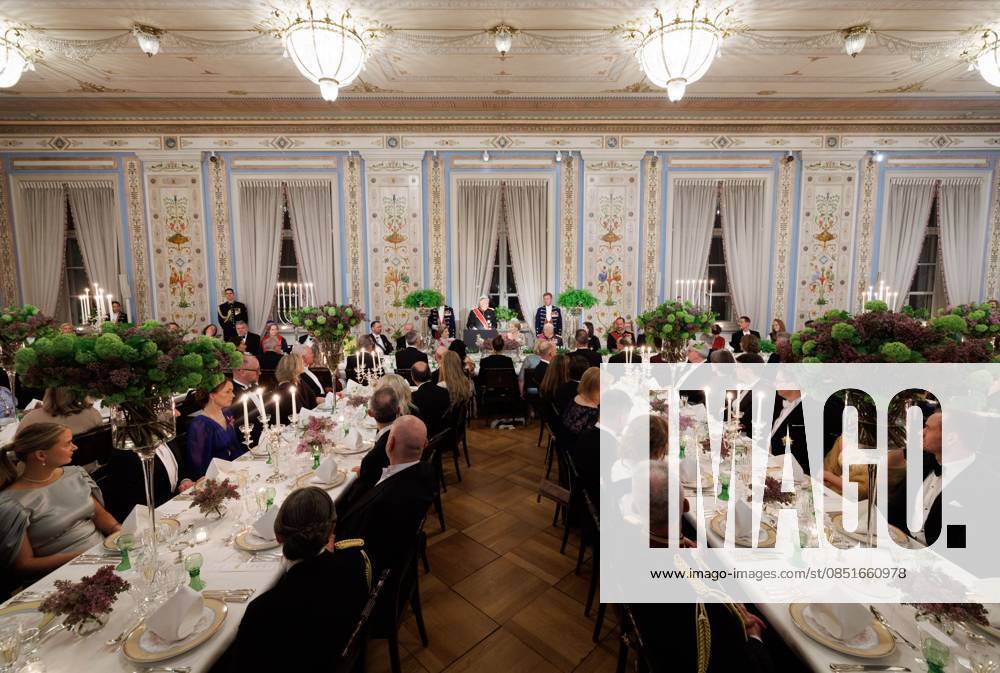 The State Banquet hosted by Norwegian royal family in the Royal Palace in Oslo, on the first day of the official state visit of the Belgian royal couple to Norway, on Tuesday 24 March 2026. Belgian monarchs are on an official state visit to Norway from 24 to 26 March 2026. BENOITxDOPPAGNE 168803169