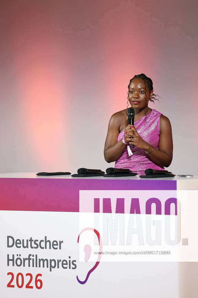 German Audio Film Award, Award Ceremony at the Colosseum Cinema, Berlin, 24 03 2026 Kathy Etoa gives the laudatory speech for the Documentary category at the German Audio Film Award Ceremony at the Colosseum Cinema in Berlin on 24 03 2026 Berlin Cinema Collosseum