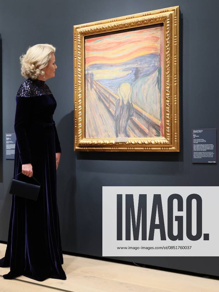 Queen Mathilde of Belgium pictured at a guided visit to the Munch room of the National Museum in Oslo, on day two of the official state visit of the Belgian royal couple to Norway, on Wednesday 25 March 2026. Belgian monarchs are on an official state visit to Norway from 24 to 26 March 2026. BENOITxDOPPAGNE 168889196