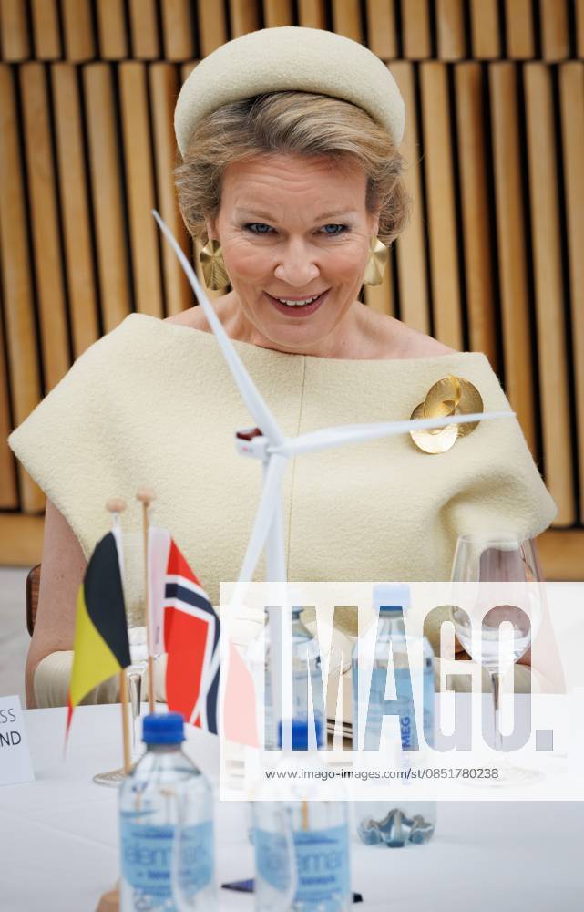 Queen Mathilde of Belgium pictured during a round table discussion at the Norwegian Opera House in Oslo: Harnessing the North Sea: Belgian - Norwegian Offshore Wind Cooperation on day two of the official state visit of the Belgian royal couple to Norway, on Wednesday 25 March 2026. Belgian monarchs are on an official state visit to Norway from 24 to 26 March 2026. BENOITxDOPPAGNE 168902265
