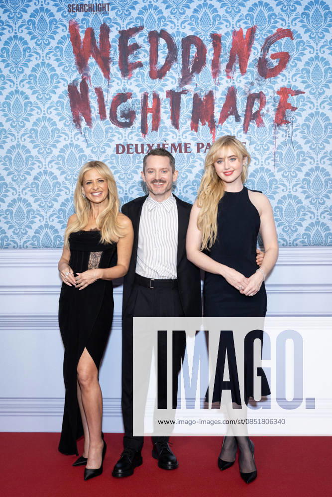 Sarah Michelle Gellar, Elijah Wood, Kathryn Newton Premiere of the film Wedding Nightmare 2 at the Pathé Palace in Paris, March 25, 2026 Cyrl Moreau Bestimage Premiere of the film Wedding Nightmare 2 at the Pathé Palace in Paris, March 25, 2026 Paris France