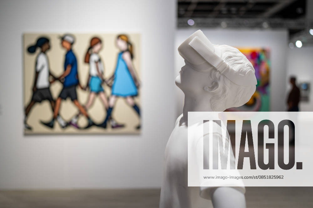 HONGKONG-ART ART-BASEL A statue of a boy wearing a VR headset at Art Basel 2026 in Hong Kong, March 26, 2026. NEXPHER Vernon Yuen HONG KONG