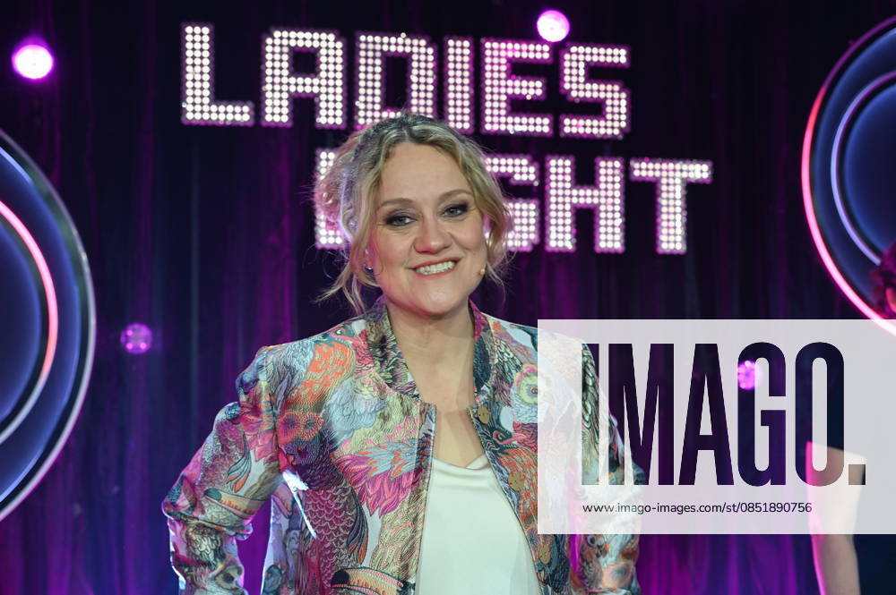 Comedian Lisa Feller as host of the ARD show Ladies Night, the only comedy and cabaret show with an all-female cast on German-speaking television