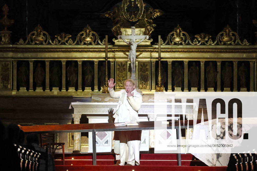 Ben Becker, actor, on anniversary tour for 10 years of ÒI, JudasÓ live at Berlin Cathedral, Berlin, Berlin