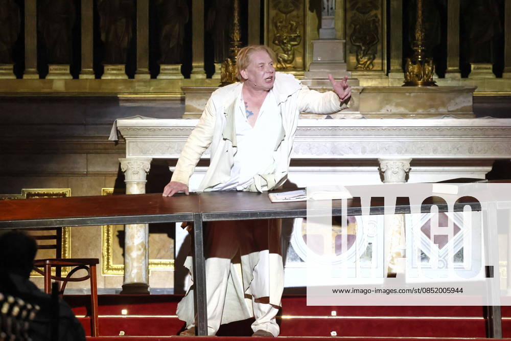 Ben Becker, actor, on anniversary tour for 10 years of ÒI, JudasÓ live at Berlin Cathedral, Berlin, Berlin