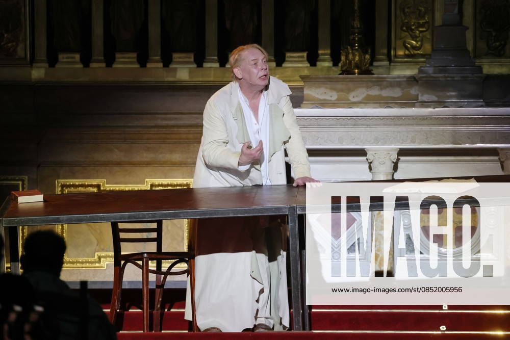 Ben Becker, actor, on anniversary tour for 10 years of ÒI, JudasÓ live at Berlin Cathedral, Berlin, Berlin