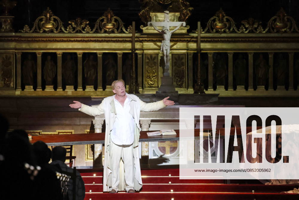 Ben Becker, actor, on anniversary tour for 10 years of ÒI, JudasÓ live at Berlin Cathedral, Berlin, Berlin