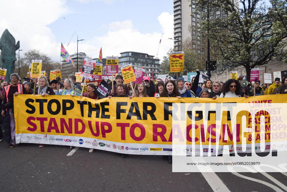 Protesters set off from Park Lane as tens of thousands of people march against the far right, fascism and racism, and in support of migrants. London United Kingdom - ZUMAv130 20260328_zip_v130_042