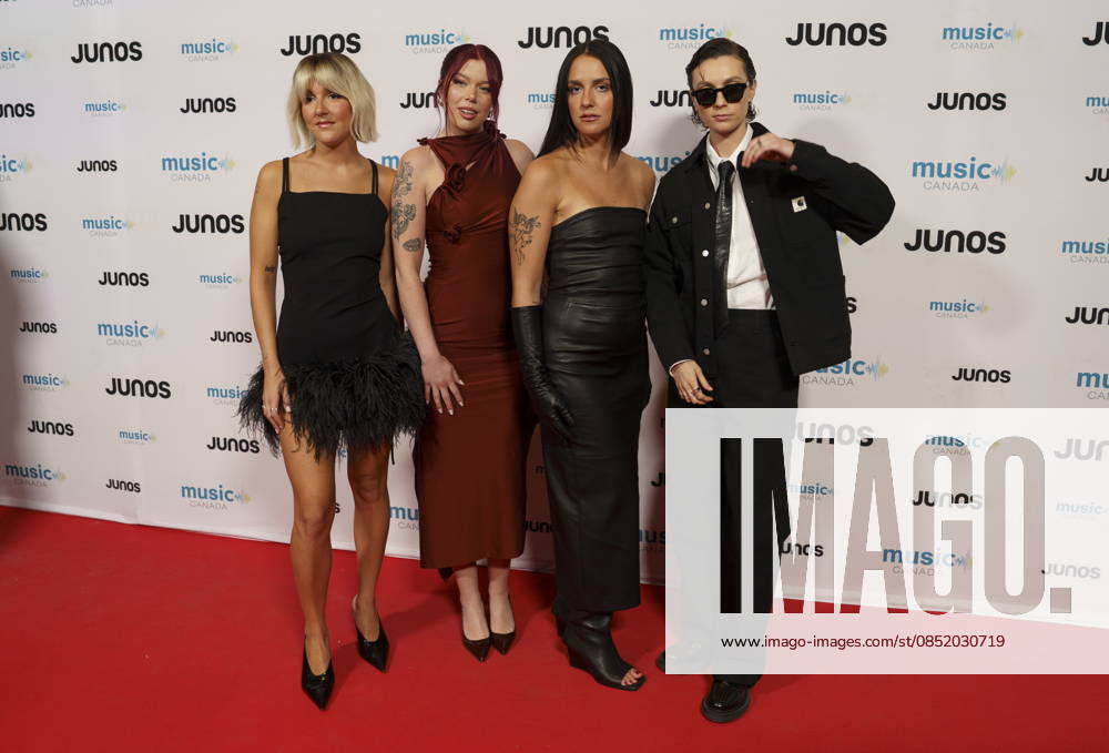 Hamilton, On, CAN: Members of The Beaches, nominated for Group of the Year and Rock Album of the Year, and Songwriter of the Year, on the red carpet at the 2026 Juno Awards Gala in Hamilton, Saturday, March 28, 2026. Hamilton CAN - ZUMAc35_ 20260328_zaf_c35_095