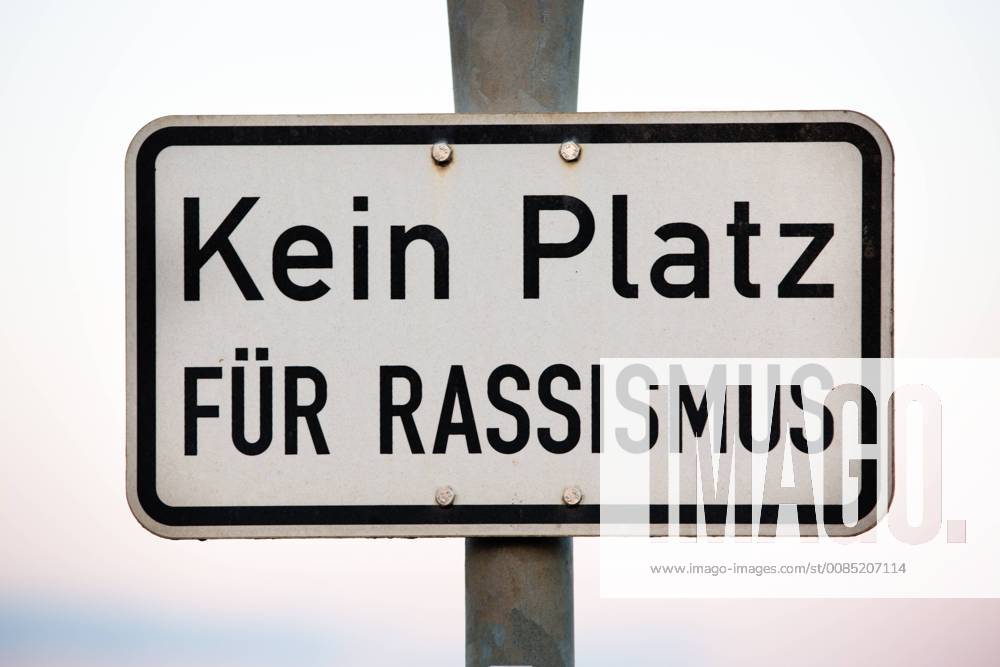 No place for racism sign with indication against racism No place for racism sign with indication against racism 1083401432