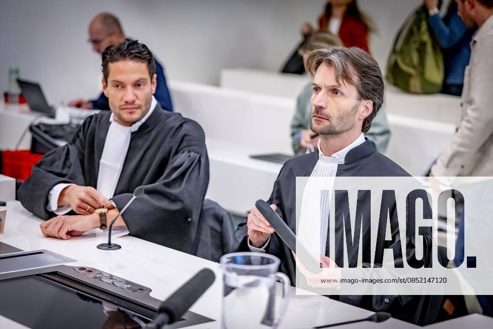 AMSTERDAM - Lawyer Bernard Sprenger and Lawyer Sebas Diekstra. The appeal in the sexual assault case against Ali B continues at the Amsterdam Court of Appeal. The artist will have the last word on the third day of the hearing. On appeal, the Public Prosecution Service is demanding a 2.5-year prison sentence against him for two rapes and one sexual assault. ROBIN UTRECHT ANP netherlands out - belgium out