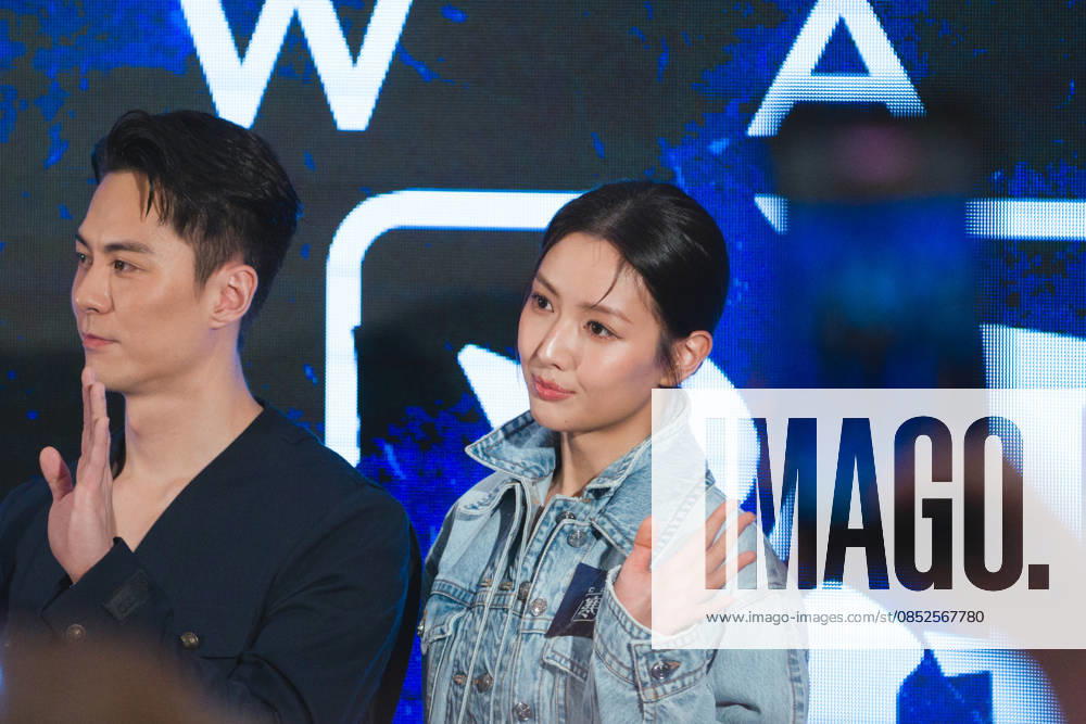Actor Kevin Chu and actress Mandy Tam attend the promotional event of film Cold War 1994 on April 2, 2026 in Hong Kong, China.