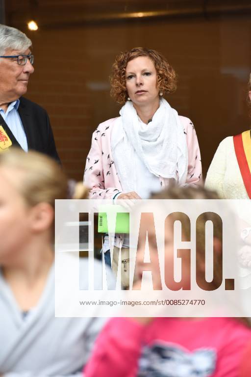 Federation Wallonia - Brussels Minister of Education and School Buildings Marie-Martine Schyns pictured during the first day of the new school year at the Ecole des Charmilles in Thy-Le-Chateau, Monday 03 September 2018. JEAN-LUCxFLEMAL 05419381