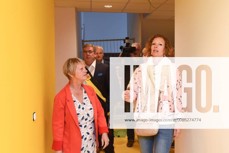 Federation Wallonia - Brussels Minister of Education and School Buildings Marie-Martine Schyns pictured during the first day of the new school year at the Ecole des Charmilles in Thy-Le-Chateau, Monday 03 September 2018. JEAN-LUCxFLEMAL 05419369