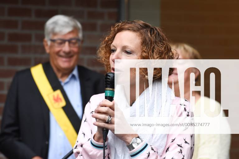 Federation Wallonia - Brussels Minister of Education and School Buildings Marie-Martine Schyns pictured during the first day of the new school year at the Ecole des Charmilles in Thy-Le-Chateau, Monday 03 September 2018. JEAN-LUCxFLEMAL 05419375