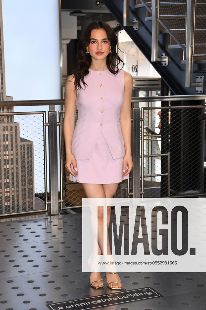 NEW YORK, NY- APRIL 7: Mattea Conforti pictured as the cast of Hulus The Testaments to Visit the Empire State Building Ahead of April 8 Premiere on April 7, 2026 in New York City.