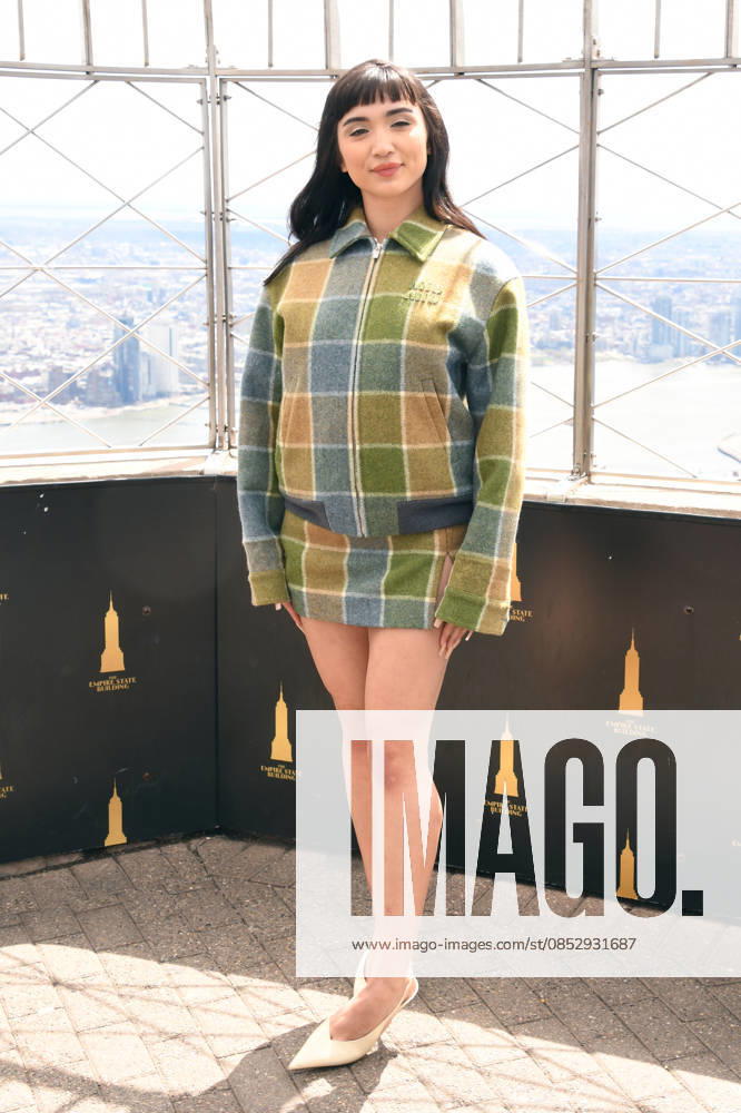 NEW YORK, NY- APRIL 7: Rowan Blanchard pictured as the cast of Hulus The Testaments to Visit the Empire State Building Ahead of April 8 Premiere on April 7, 2026 in New York City.
