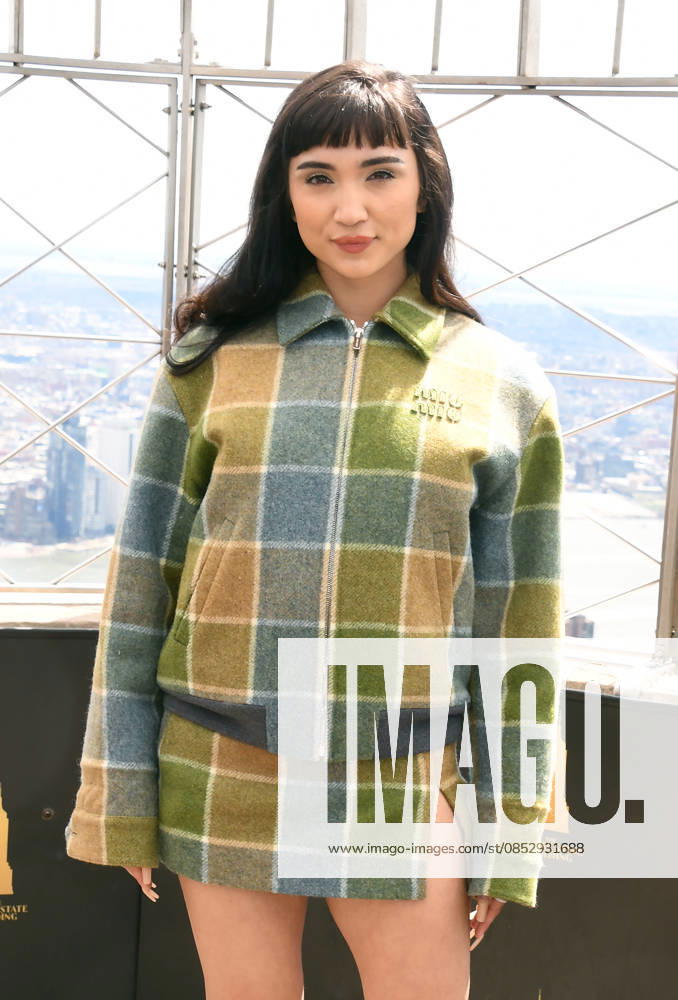 NEW YORK, NY- APRIL 7: Rowan Blanchard pictured as the cast of Hulus The Testaments to Visit the Empire State Building Ahead of April 8 Premiere on April 7, 2026 in New York City.
