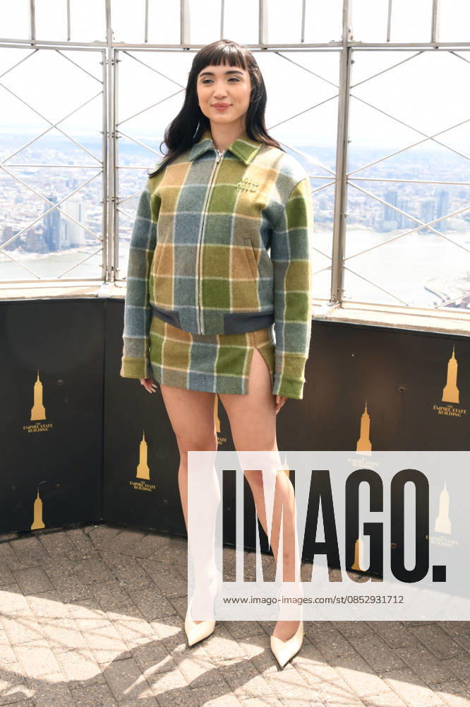 NEW YORK, NY- APRIL 7: Rowan Blanchard pictured as the cast of Hulus The Testaments to Visit the Empire State Building Ahead of April 8 Premiere on April 7, 2026 in New York City.