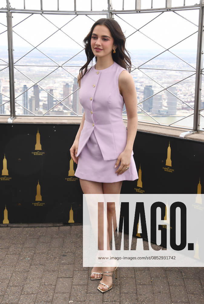 NEW YORK, NY- APRIL 7: Mattea Conforti pictured as the cast of Hulus The Testaments to Visit the Empire State Building Ahead of April 8 Premiere on April 7, 2026 in New York City.